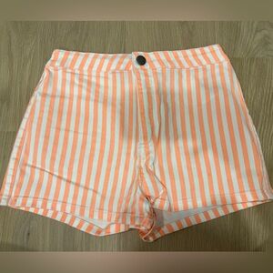 New - white & orange stripped shorts